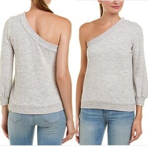 nwt Splendid One Shoulder Yoga Sweatshirt in Light Grey Size Small